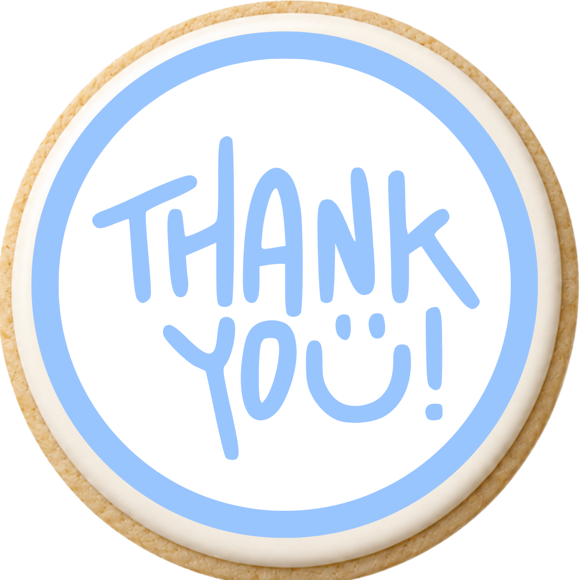 Blue & White Thank You Smiley