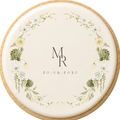 Green Flower Wreath: Mr & Mrs