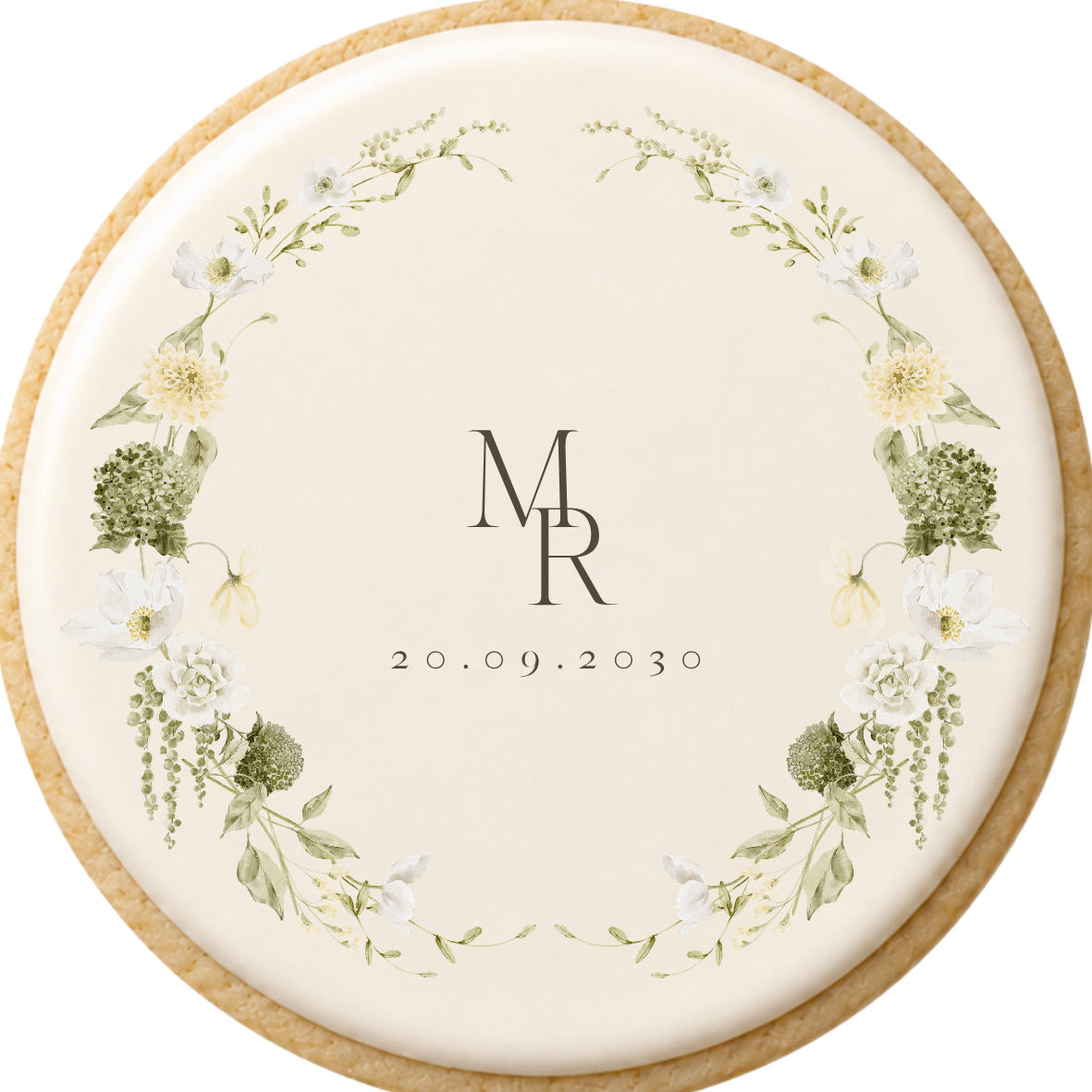 Green Flower Wreath: Mr & Mrs