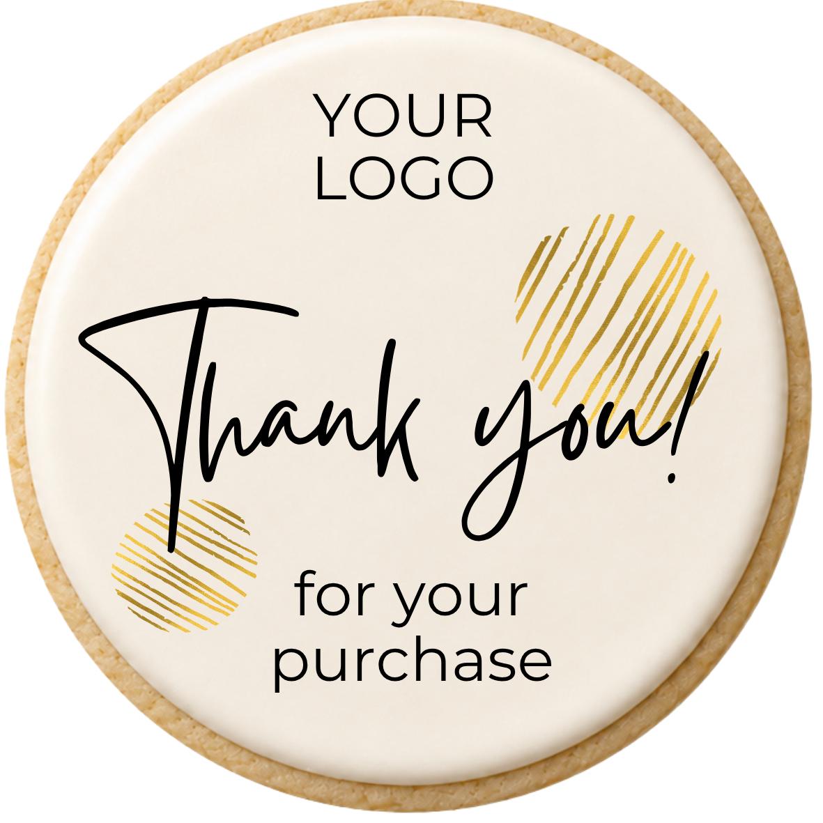 Black and Gold Your Logo Cookie