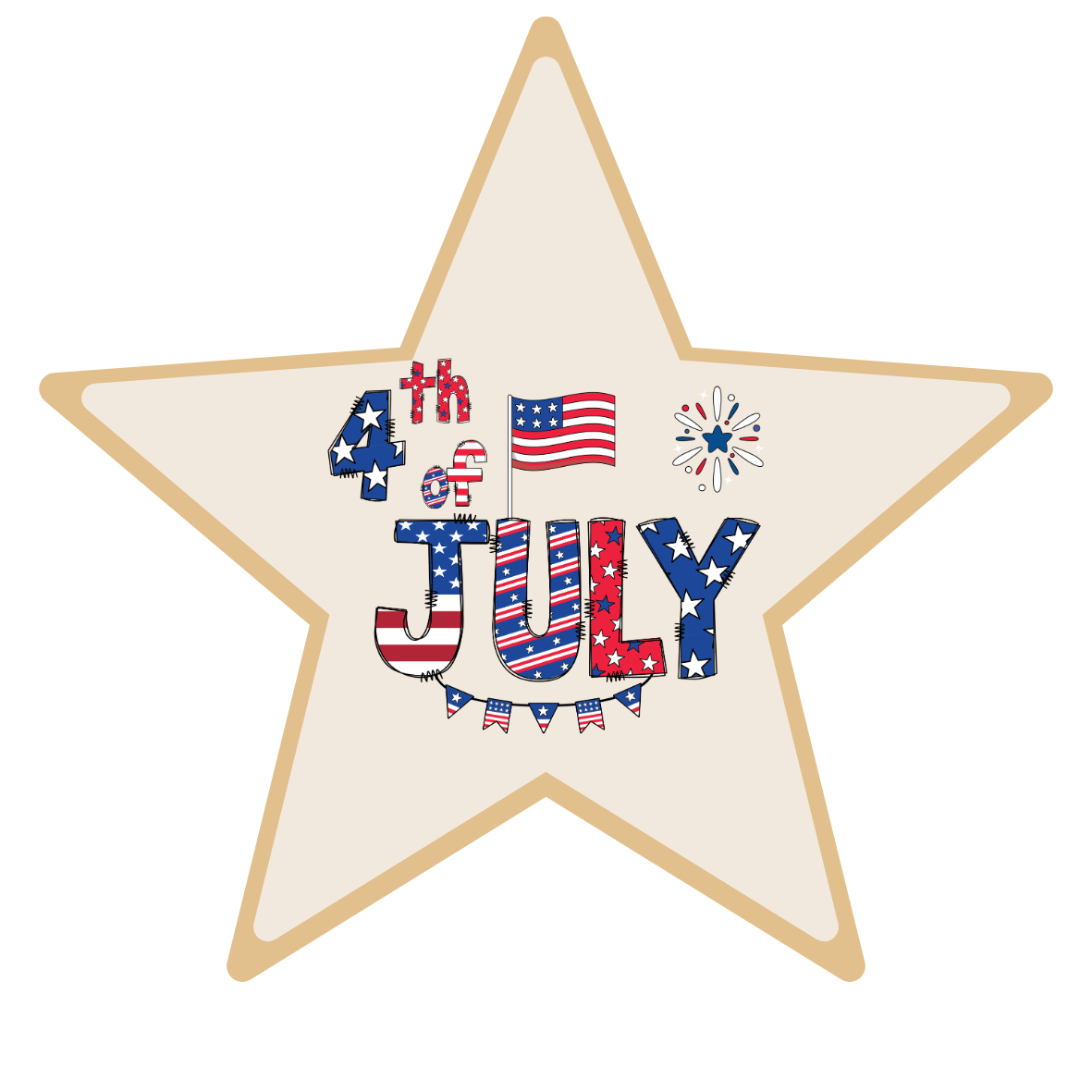 4th of July Fireworks Star Cookie